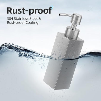 Soap Dispenser with Rust Proof Stainless Steel Pump Refillable