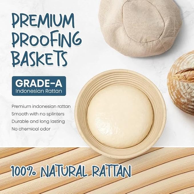 Sourdough Starter Kit, Banneton Bread Proofing Basket Set