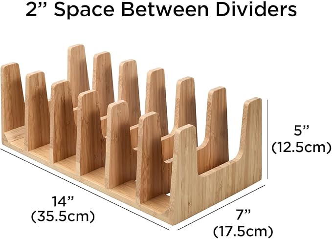 MobileVision Bamboo Pot Lid Holder Organizer