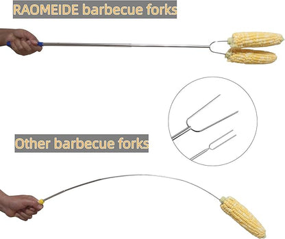 32" Heavy Duty Hot Dog Roasting Sticks for Campfire, Smores Sticks for Fire Pit Long, Marshmallows Skewers (2 Pack)