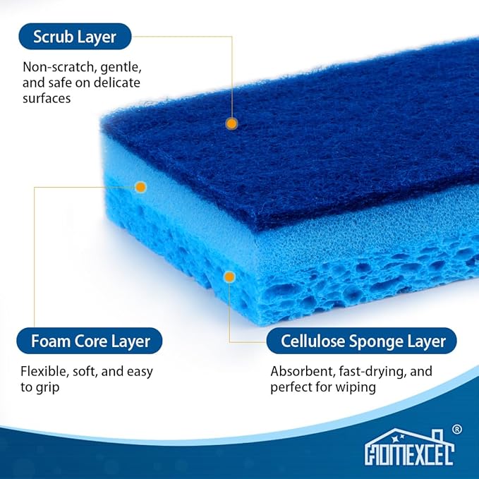 HOMEXCEL Sponges Kitchen 24pcs, Non-Scratch Sponges