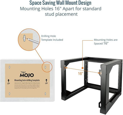 Tecmojo 6U Wall Mount Server Rack, Open Frame Network Rack