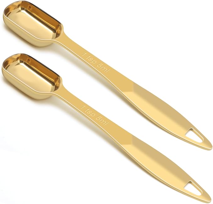 2 Pcs 1 Teaspoon Stainless Steel Single Measuring Spoon, Long Handle Metal