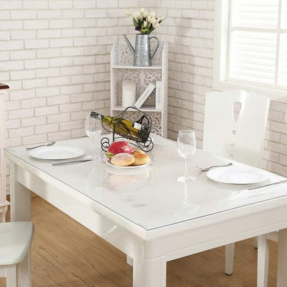 NECAUX Custom 52 x 103 Inch Clear Table Cover Protector, 1.5mm Thick Wood Grain Transparent Table Pad Non-Slip Tablecloth Plastic Protective Pad for Dining Room Table Conference Table Meeting Table