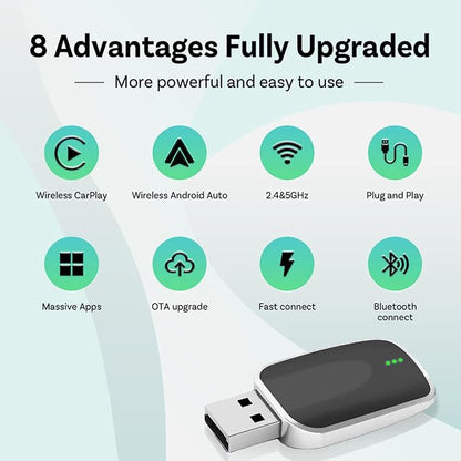 Wireless Carplay Adapter for Toyota Avalon 2019 2020 2021 2022, 2 in 1 Android Auto/Carplay Wireless Adapter Auto Reconnect Accessories