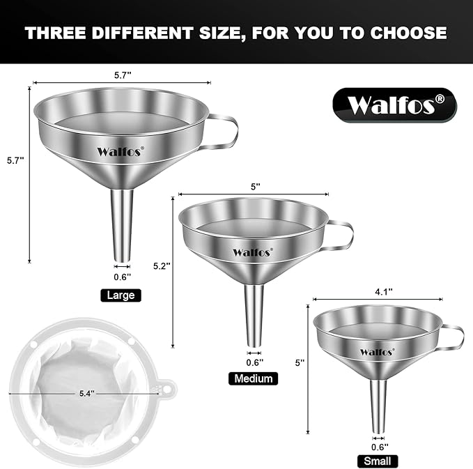 Walfos 3Pcs Kitchen Funnel