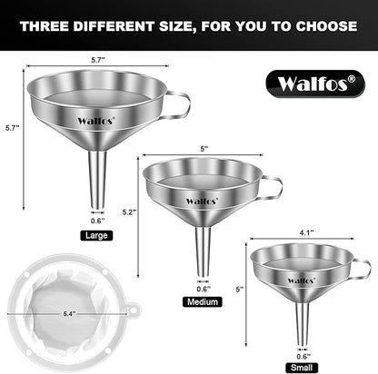 Walfos 3Pcs Kitchen Funnel