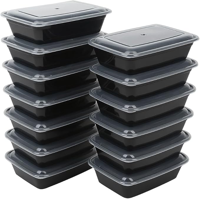 Ruthy's Outlet Meal Prep Containers W/Lids -Square Food Storage – BPA-Free| Stackable | Microwave | Freezer & Dishwasher Safe | Reusable Lunch Bento Box Portion Control & Planning (100 Pack, 12 oz)