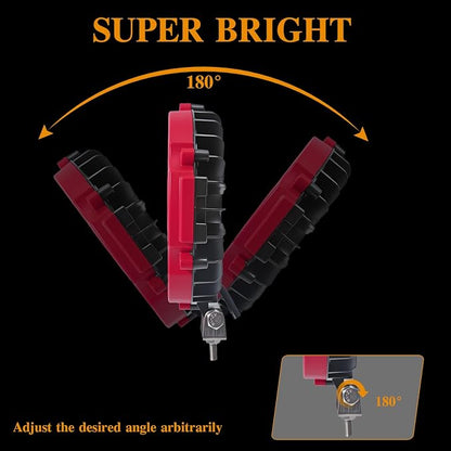 4 Pcs 201W Led Light, 7 Inch Round Led Light Bar Off Road Auxiliary Driving Lights Pod Lights for Vehicle Accessories Pickup Trucks Snowmobile RV ATV UTV, Red