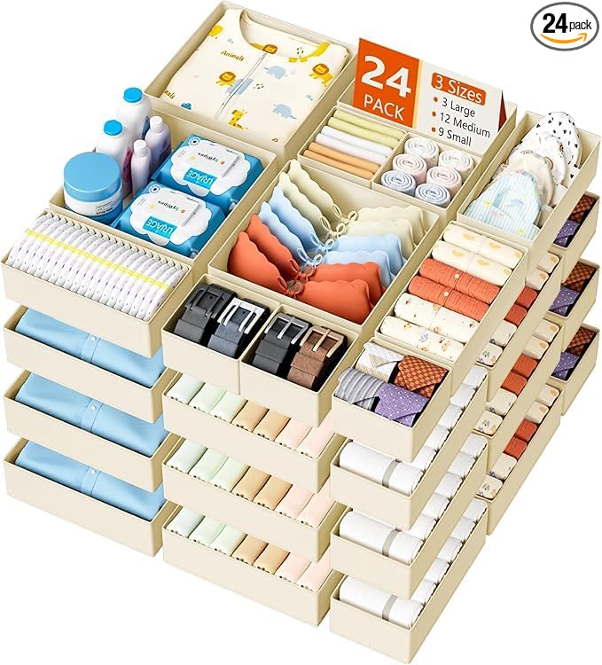 DIMJ Drawer Organizer Clothes Storage