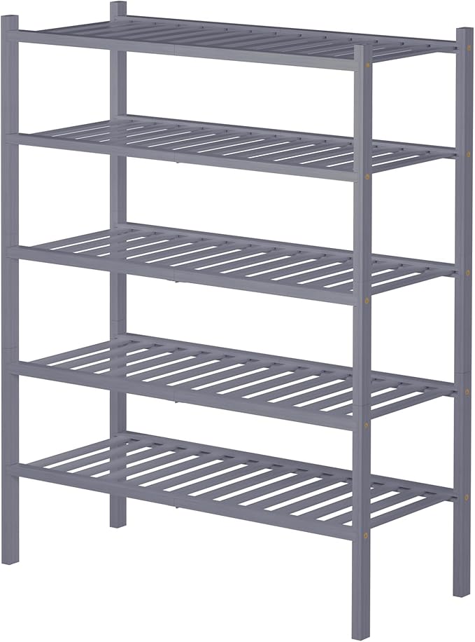 ROMGUAR CRAFT 5 Tier Bamboo Shoe Rack