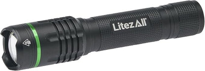 LitezAll 1000 Lumen Thin Rechargeable Tactical Flashlight, Slim Compact LED Flashlight with USB Charging, High-Power Pocket Light for EDC, Work, Camping, and Emergency Use
