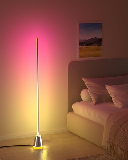 Keepsmile Smart RGB LED Corner Floor Lamp, Bright Standing Lamps