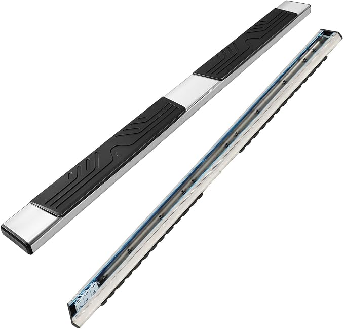 PZ 6.5" Rustproof Running Boards Side Steps Compatible with Chevy Silverado/GMC Sierra 1500 Crew Cab 2019-2026, 2020-2026 2500HD 3500HD,500 lbs Mirror Stainless Steel Side Step Nerf Bar Ridge Pattern