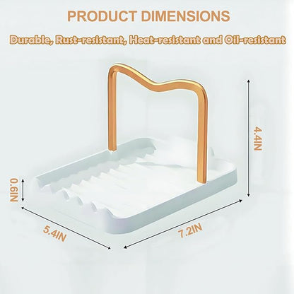 Spoon Rest with Lid Holder, Stainless Steel Lid Holder While Cooking &