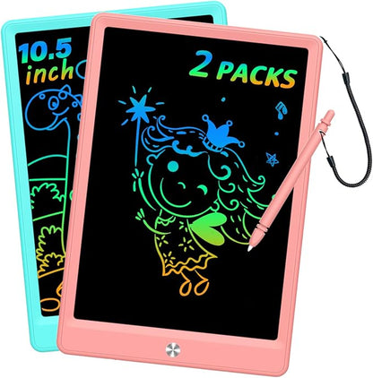 LCD Writing Tablet Doodle Board, Colorful Drawing Pad, Electronic Drawing Tablet, Drawing Pads,Travel Gifts for Kids Ages 3 4 5 6 7 8 Year Old Girls Boys (10.5 inch, Blue&Pink)