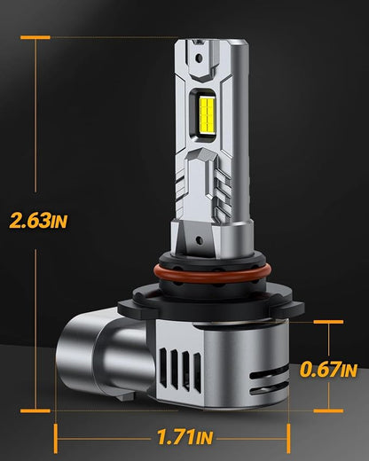 SEALIGHT S2S HIR2/9012Light Bulbs, 70,000LM Super Brighter, 6500K Pure White 9012 Fog Bulbs with 25000RPM Cooling Fan, 70K+ Hours Lifespan, 2-Pack for Cars/Trucks/SUVs