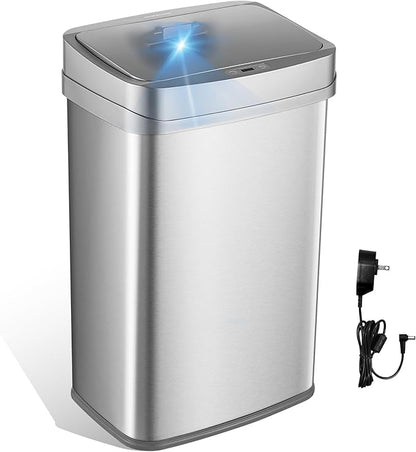 Ninestars 13 Gallon Odor Neutralizing Smart Trash Can, UV + Ozone Dual