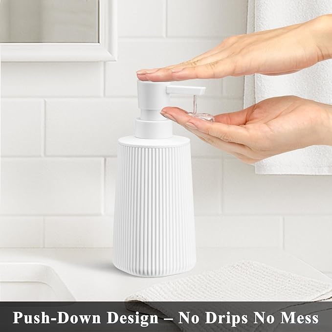 White 2 Pack Hand Soap Dispensers Set