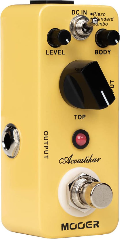 MOOER Acoustikar Acoustic Guitar Pedal Simulator Pedal, 3 Modes