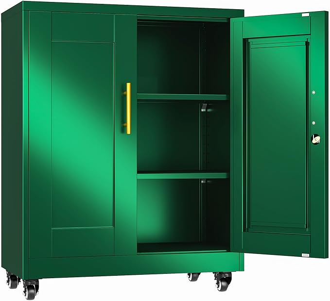 35" H Metal Garage Storage Cabinet, Rolling Tool Cabinet