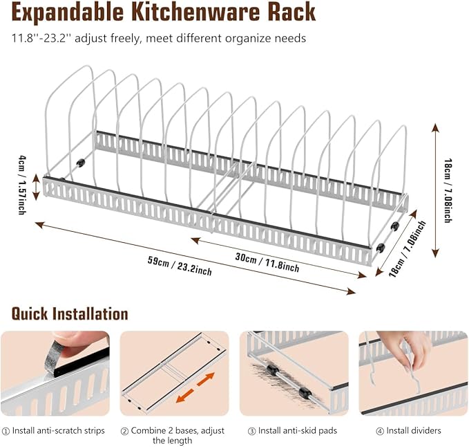 Housolution Cutting Board Organizer Rack, Expandable Baking Tray and Cookie