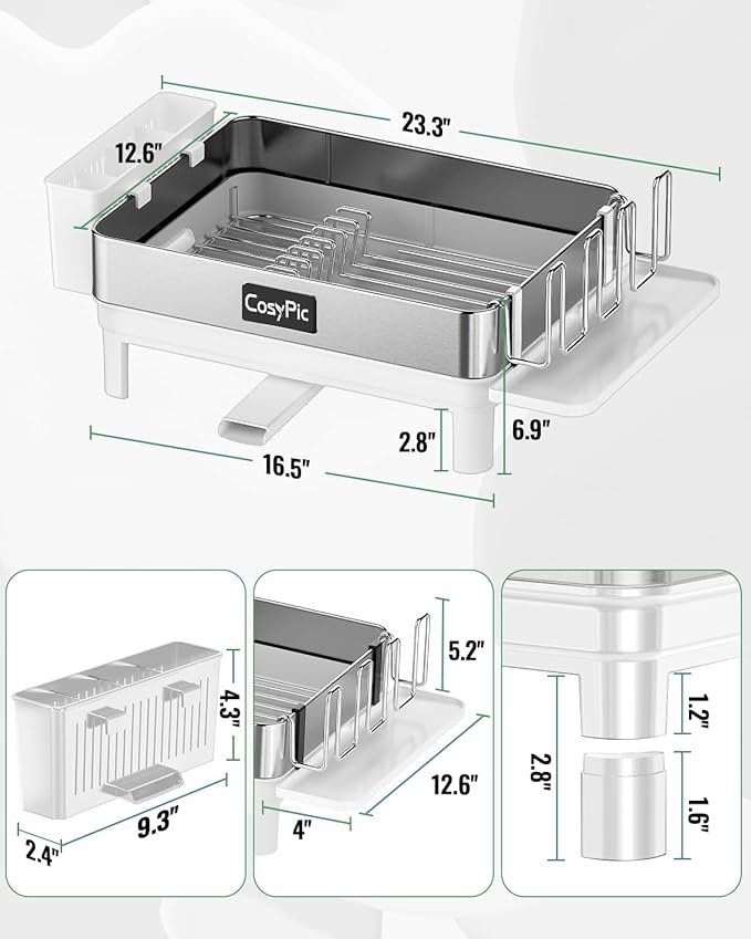 Dish Racks, Thicker Premium 304 Stainless Steel Dish Drying Rack