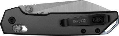 Kershaw Mini Iridium Folding Pocket Knife, 3 inch D2 Steel Blade, DuraLock, Aluminum Handle, Pocketclip