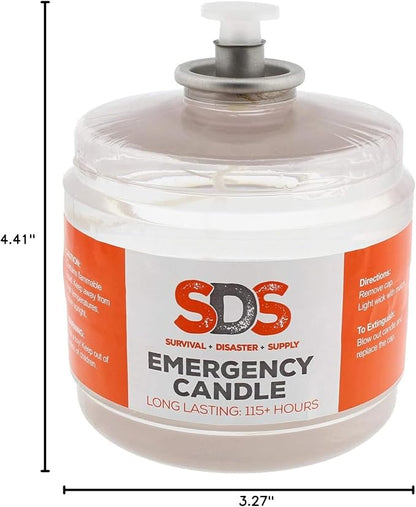 SDS Liquid Oil Candles - Long Burning Survival Candles, 115 Hour Burn Time