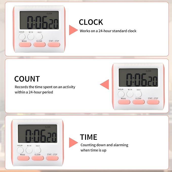 Mudder 3 Pack Digital Kitchen Timer