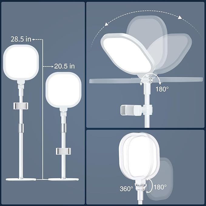 Lighting for Video Calls, 30 Light Modes Video Conference Light, Desk Ring Light