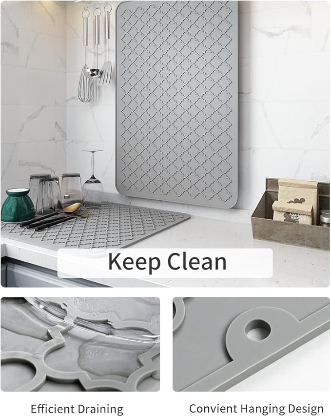 AMOAMI-Dish Drying Mats for Kitchen Counter-Silicone Dish Drying Mat-Kitchen