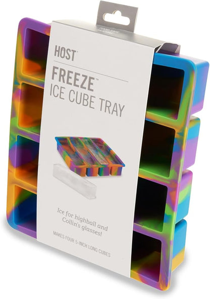 Host Ice Cube Tray, Makes Four 5-Inch Long Cubes, Durable Silicone Trays