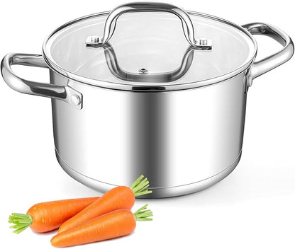 Leonyo Small Stock Pot, 4 Quart StockPot