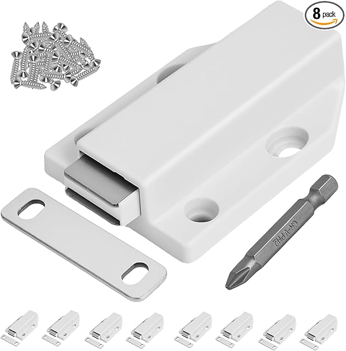 8 Pack Magnetic Push Latch, Heavy Duty Magnetic Touch Latch,