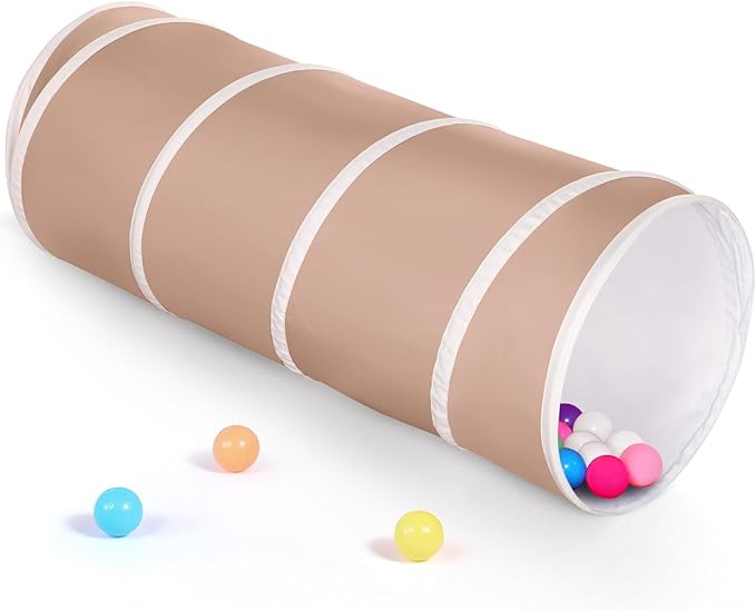 Sumbababy Tunnel Toys for Toddlers: Brown Tunnel - Baby Pop Up Tent - Outdoor Toys