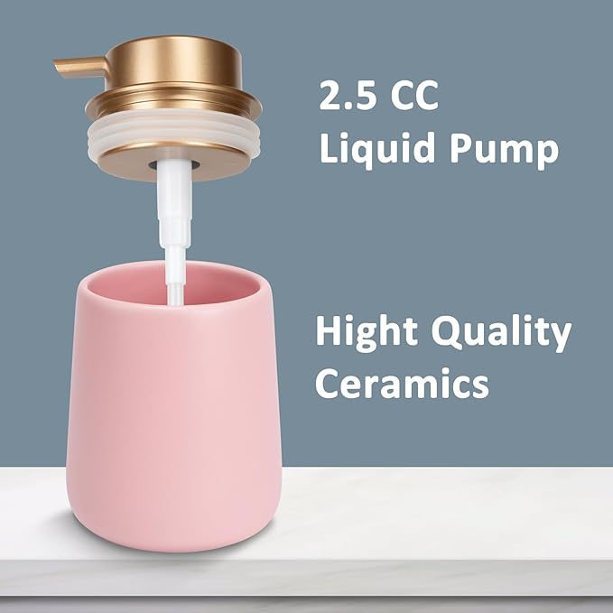 Soap Dispenser Ceramic with Easy-to-Press Pump Hand Lotion Liquid Dispenser