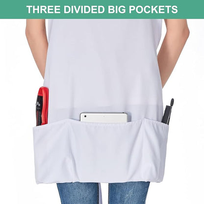 Jubatus 2 Pack 3 Pockets Adjustable Bib Apron Chef Kitchen Cooking Aprons