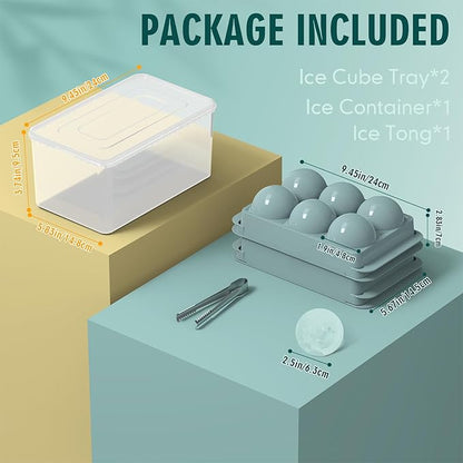 WIBIMEN Large Ice Cube Molds, Big Round Whiskey Ice Cube Trays