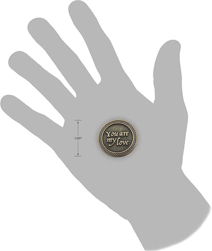 Romantic Love Expression Antique Gold Plated Pocket Coin for Date Night, You are My Love, All I Want is You, Love Gift for Men & Women, from Him or Her