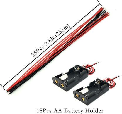 EUDAX 18 Set DC Motors Kit,Mini Electric 1.5-3V 24000RPM Hobby Motor with 252Pcs Plastic Gears,2 x AA Battery Holder ,Wires for STEM DIY Toy