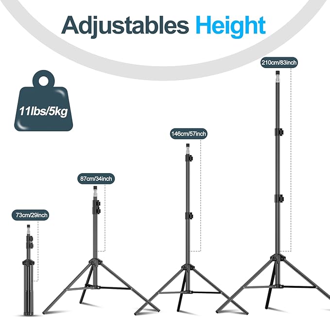 EMART 7 Ft Light Stand for Photography, Portable Photo Video Lighting Tripod with Carry Case for Speedlight, Flash, Softbox, Strobe, Camera, Selfie, Photographic Portrait -1 Pack