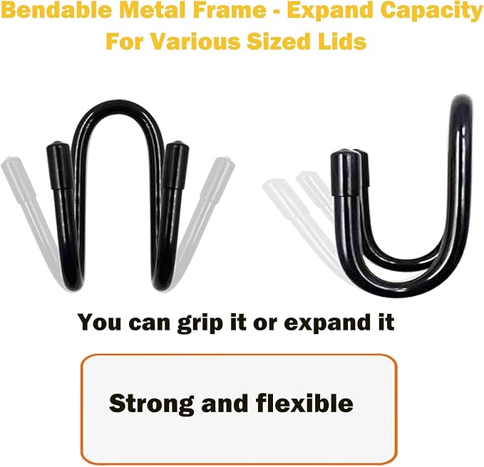 2 Pack Pot Lid Organizer Rack, No Drilling Adhesive Wall/Door Mounted Rustproof