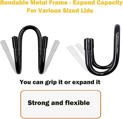 2 Pack Pot Lid Organizer Rack, No Drilling Adhesive Wall/Door Mounted Rustproof