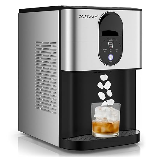 COSTWAY Self Dispensing Nugget Ice Maker Countertop, 56 Lbs/24H Soft Chewable