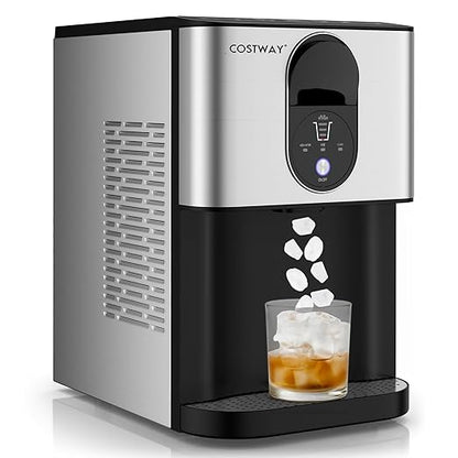 COSTWAY Self Dispensing Nugget Ice Maker Countertop, 56 Lbs/24H Soft Chewable