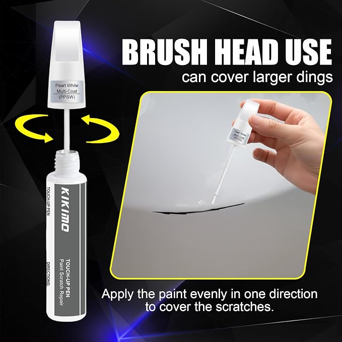 KIKIMO for Tesla Touch Up Paint(Stealth Grey(PN01)), Car Paint Repair Kit for Tesla Model Y/3/S/X, 2 In 1 Scratches Repair with Pen Tip and Brush, Color-Matched for Quick & Easy Fix