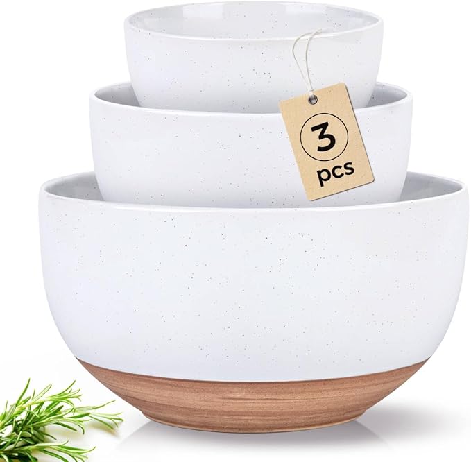 AmorArc Ceramic Mixing Bowls|Nesting Bowls Set of 3