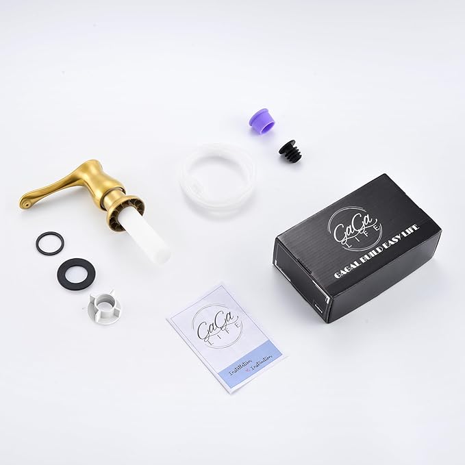 GAGALIFE Kitchen Sink Soap Dispenser Brushed Gold, Under Sink Soap Dispenser