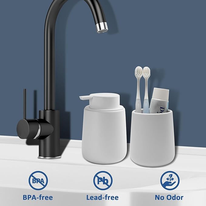 Soap Dispenser Ceramic with Easy-to-Press Pump Hand Lotion Liquid Dispenser